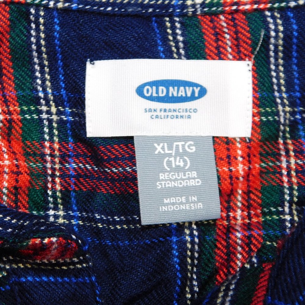 Old Navy Girls XL 14 Plaid Blue Red Tunic Top New - Picture 4 of 6